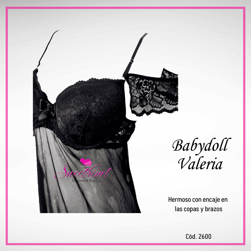 Babydoll Valeria Negro (Cód. 2600) - Imagen 3
