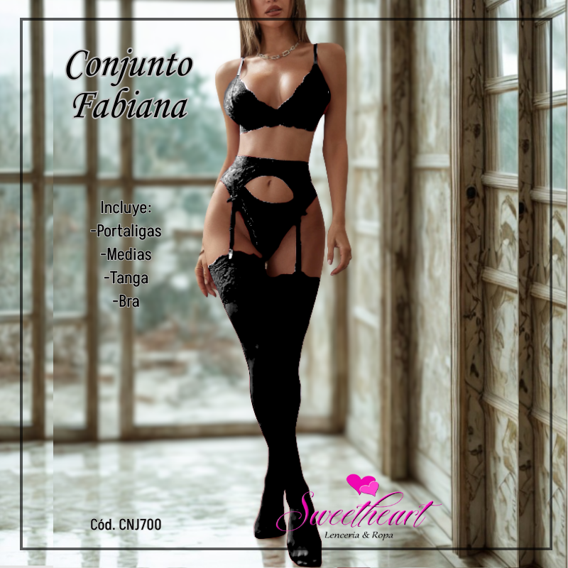 Conjunto Fabiana Negro+ Medias de regalo (Cnj.700)