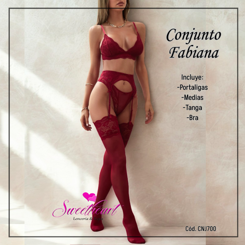 Conjunto Fabiana Rojo+ Medias de regalo (Cnj.700) - Imagen 2