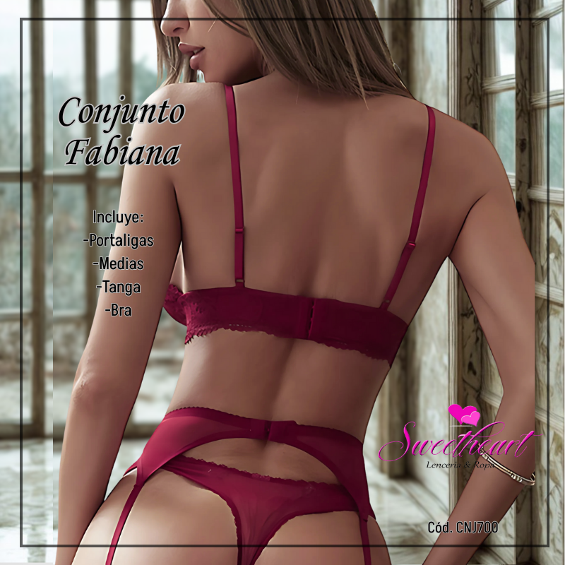 Conjunto Fabiana Rojo+ Medias de regalo (Cnj.700) - Imagen 3